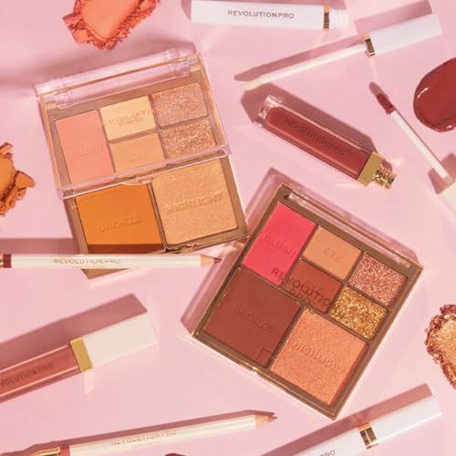 Revolution Pro- Iconic Eye & Cheek Palette- Light/Medium |All-in-one makeup must-have |7-shade palette for eyes, face and cheeks |Highly pigmented |Blendable & buildable |12gm