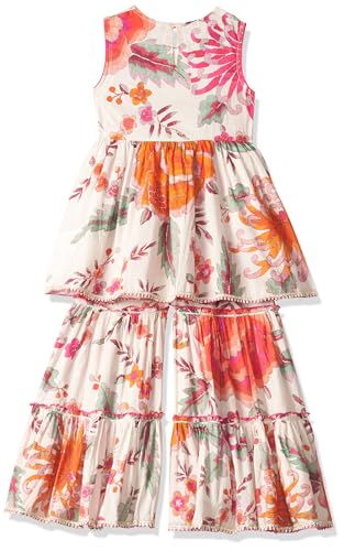 BIBA Girls PRINTED GATHERED KID(KWSPARKLE & SHINE5909_OFF WHITE_7)
