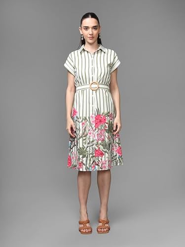 Kazo Avalon Midi Dress with Belt (Olive_XL)