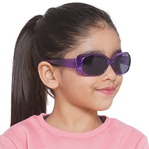 Carlton London Girl's Black Lens & Purple Oversized Sunglasses