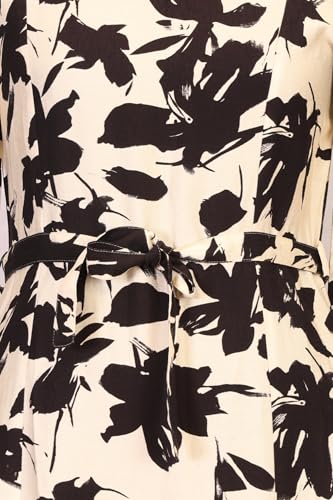 Aurelia Women’s Beige Floral Printed Flared Western Dress - (A16322-510127-L)