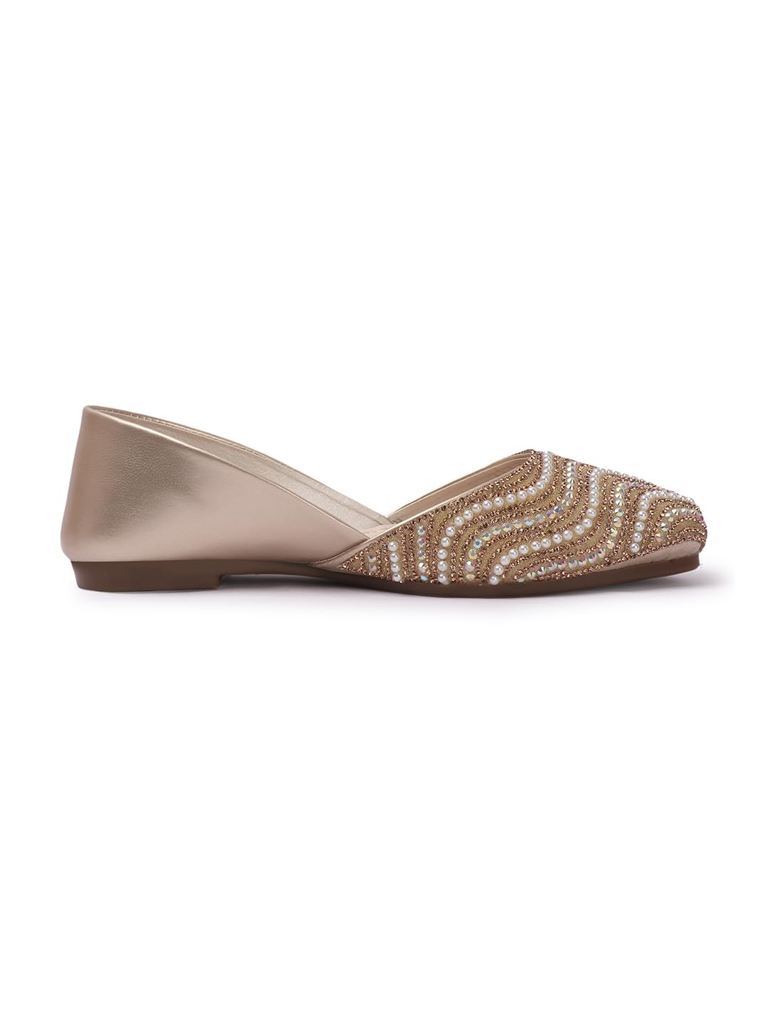 SVYA Juttis & Mojaris Traditional Hand Embroidered Stone Designs for Women & Girls (Copper, UK Footwear Size System, Adult, Women, Numeric, Medium, 3)