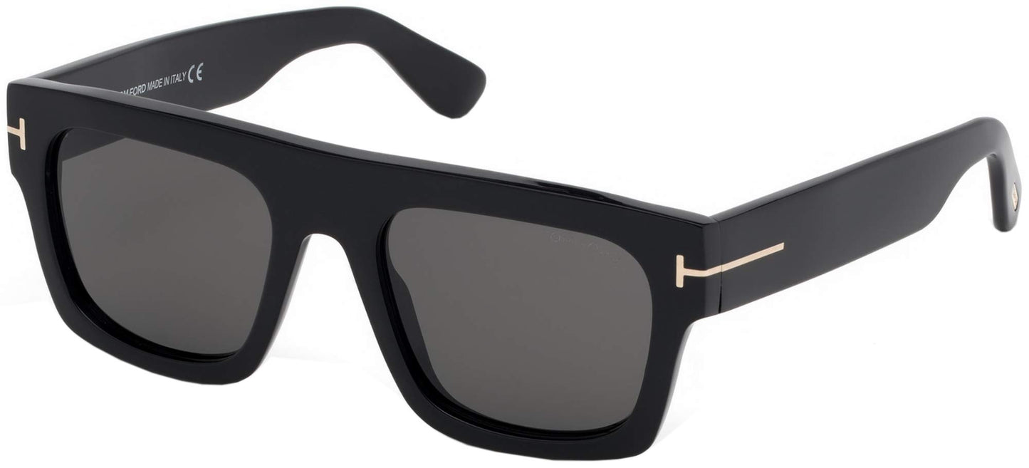 Tom Ford UV Protected Black Rectangular Full rim Sunglasses for Men - FT0711 53 01A