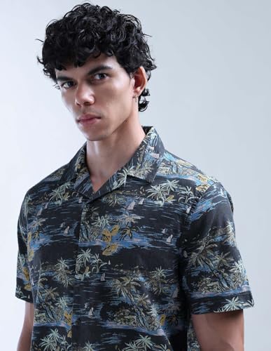 Tropical Printed Pure Cotton Cuban Shirt