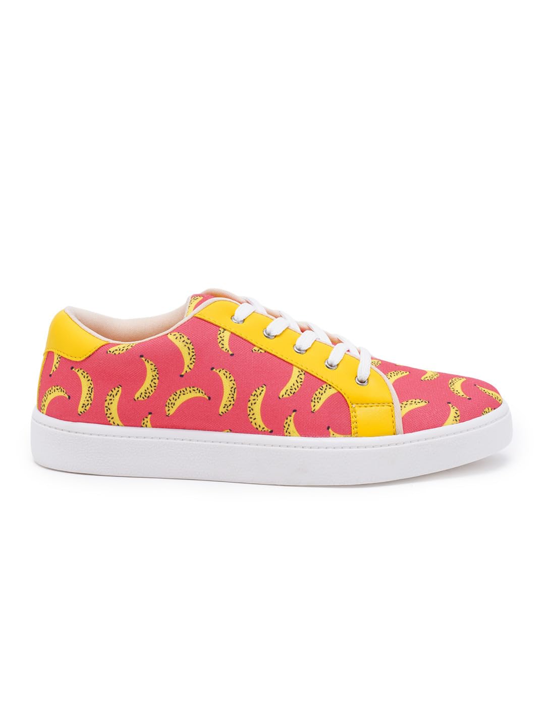 THE QUIRKY NAARI Peel Appeal Sneakers with Vibrant Banana Print | Orange