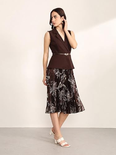 Kazo Industry Midi Dress with Belt (Brown XS)