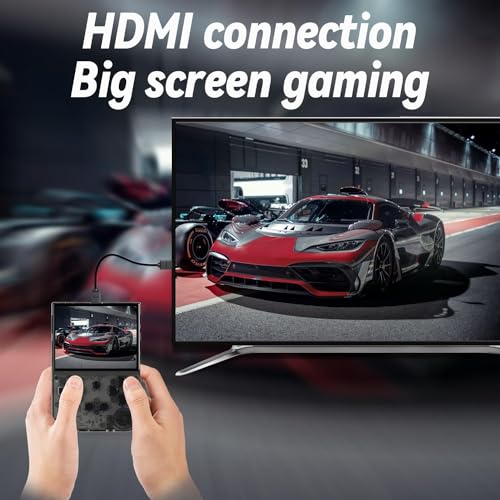 New World RG35XX Handheld Game Console Support HDMI and TV Output 3.5 Inch IPS Screen 64G TF Card 6800+ Classic Games Capacity 2600mAh Battery Anbe-rnic Black