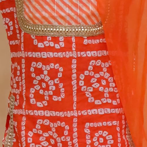 LITTLE GINNIE Cotton Kurta Sharara Set with Dupatta for Girls 1-2 Years - Ethnic Wear for Kids Girls - Orange