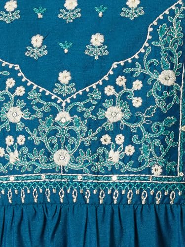 Max Women Embroidered Straight Kurta (Teal_XL)
