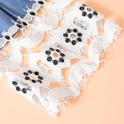 Hoscotch Girls Embellished White Sleeveless Jeans Set For Ages (4-5 Years)