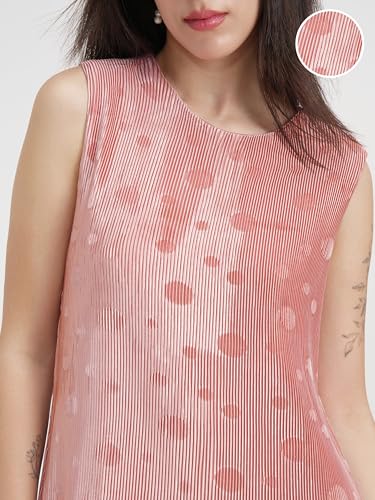 Tokyo Talkies Women's Polyester Midi Dress (TTJ6012623_Peach