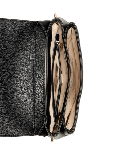 GUESS Black Textured Gregoria Flap Crossbody Bag