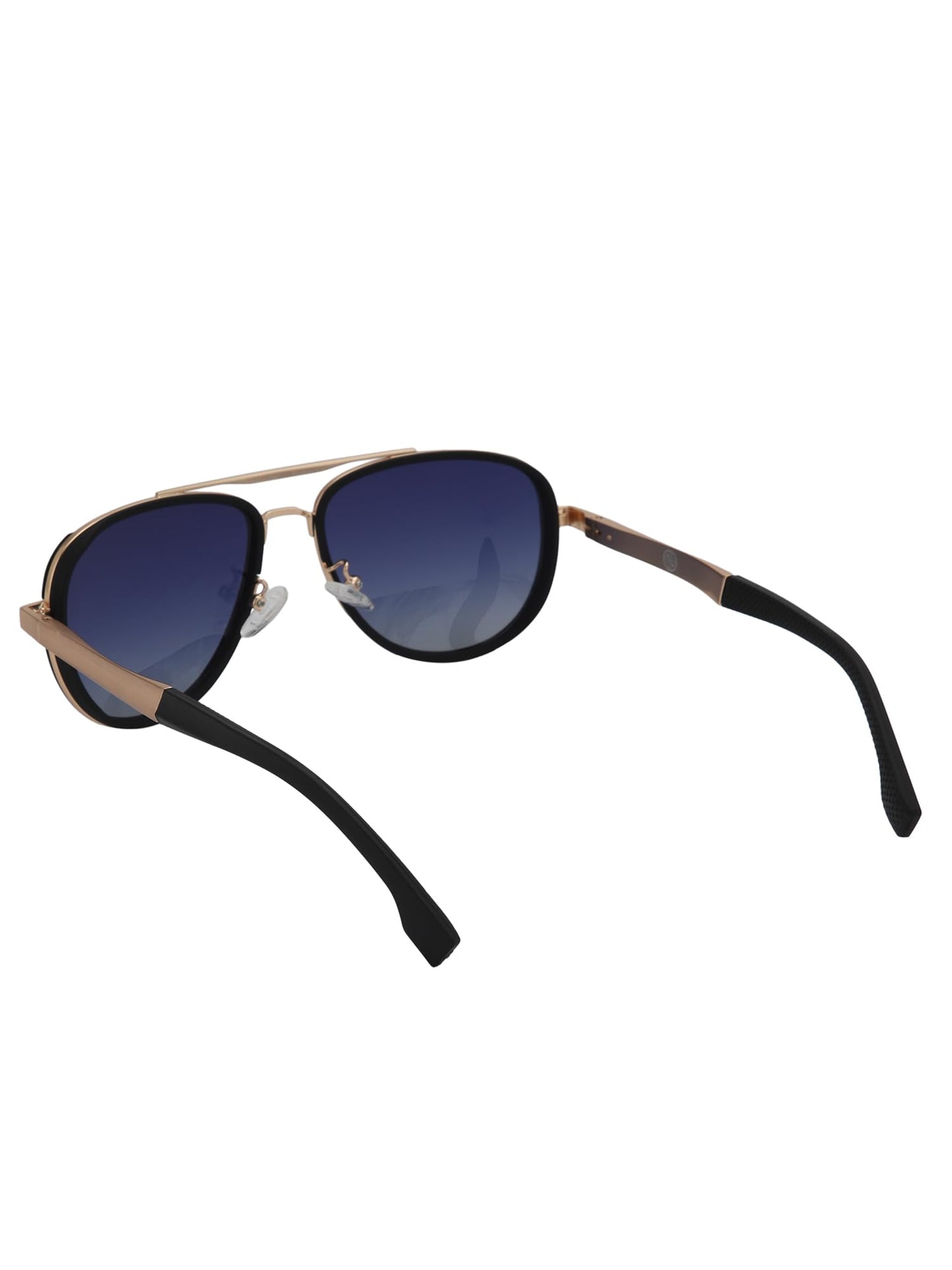 Carlton London Unisex Premium Rose Gold & Black Toned Blue UV with Polarised Lens Aviator Sunglass