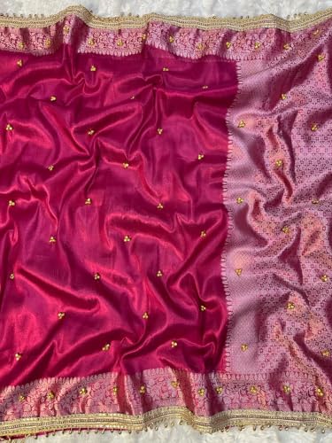 RB ZIVA Viral Banarasi Soft Tissue Silk Ghunghroo Saree With Lace Attached
