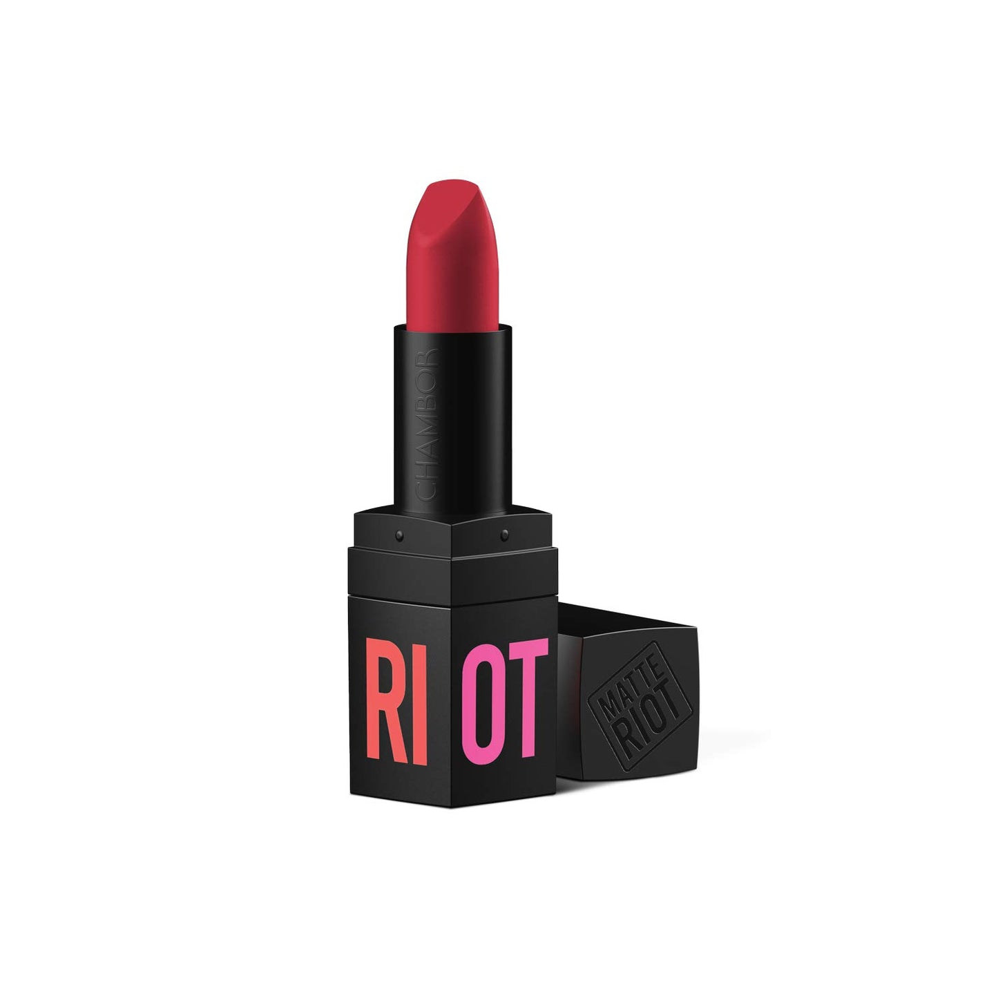 CHAMBOR Matte Lipstick Riot # 254 - Runway Red, Runway Red, 4.5 g, Matte Finish