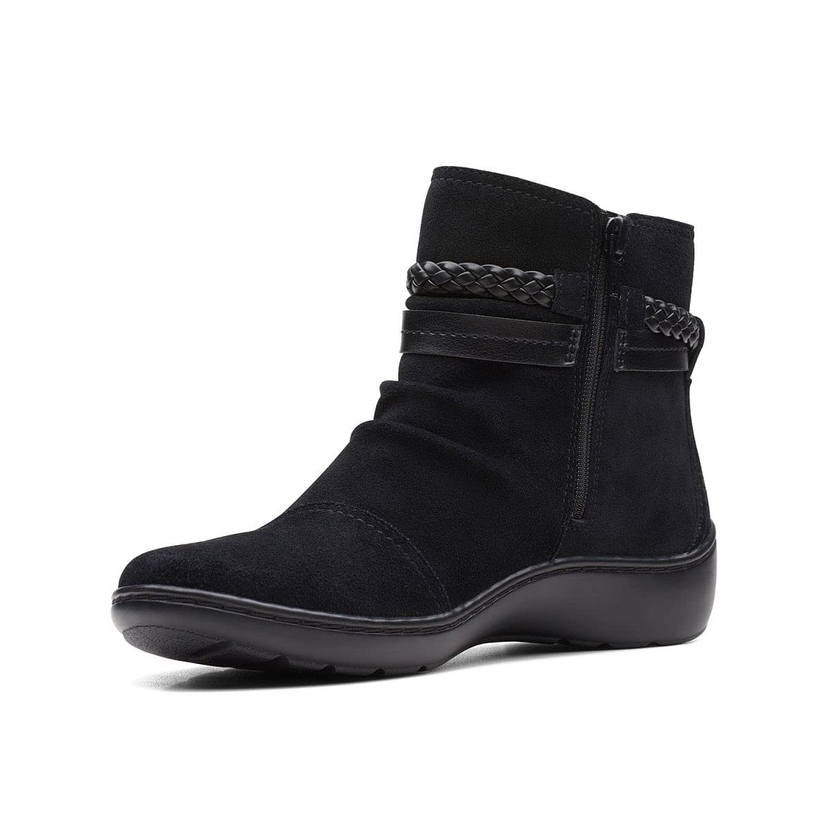 Clarks Women Cora Braidboot Black Sde Uk-7