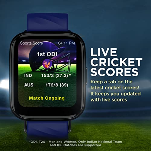 boAt Wave Pro47 Made in India Smartwatch with 1.69" HD Display, Fast Charging, Live Cricket Scores, 24H Heart Rate & SpO2 Monitoring, Health Ecosystem & 7 Days Battery Life(Deep Blue)