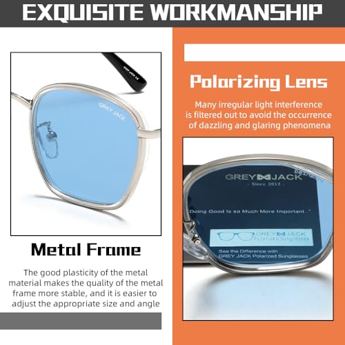 grey jack Retro Round Frame Sports Polarized Sunglasses, Suitable for both Men and Women as Lightweight Casual Glasses, Can Enhance Appearance, Pair with Casual Style, Suitable for All Seasons 3245