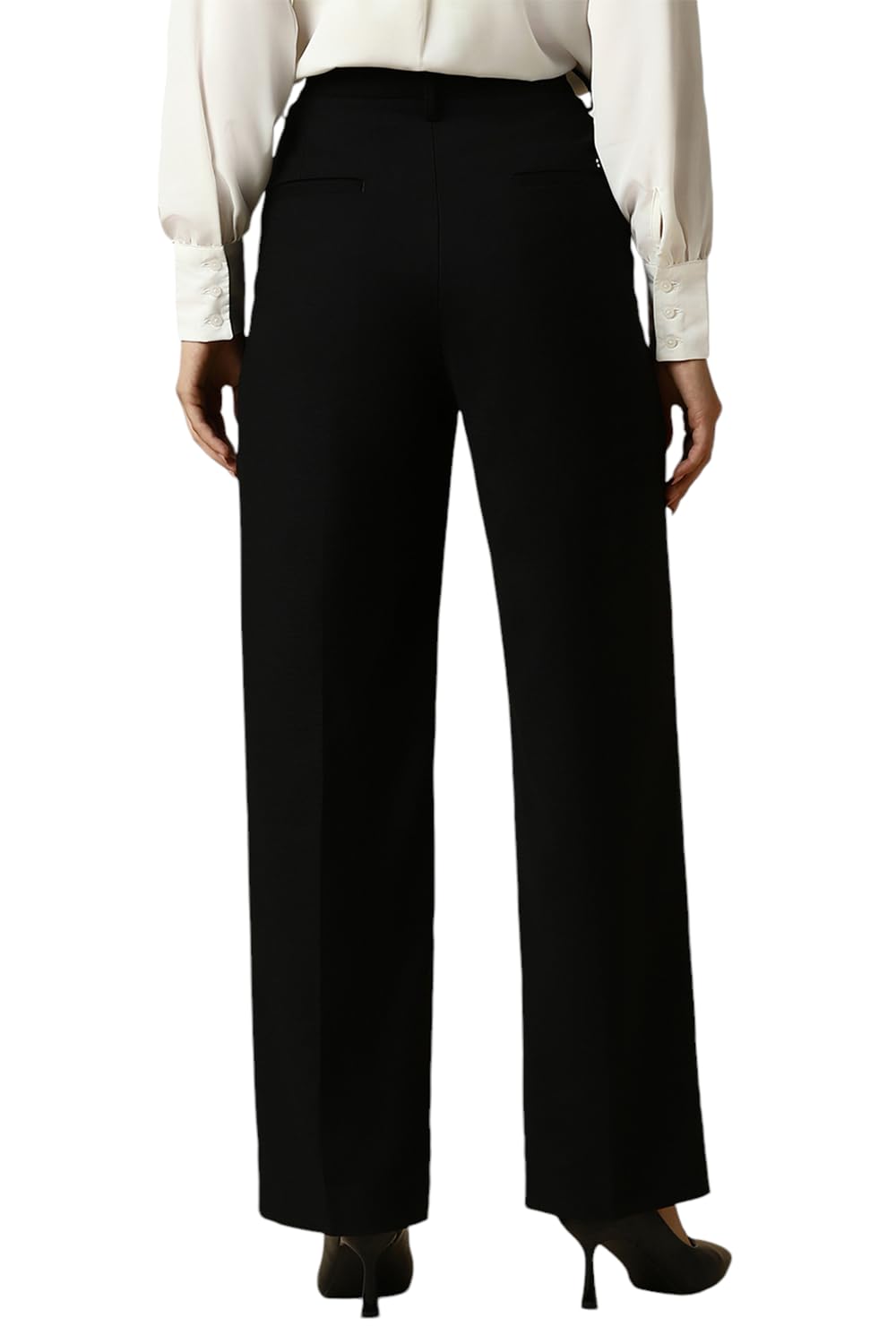 Allen Solly Women's Regular Casual Pants (AHTPEPZPN69386_Black