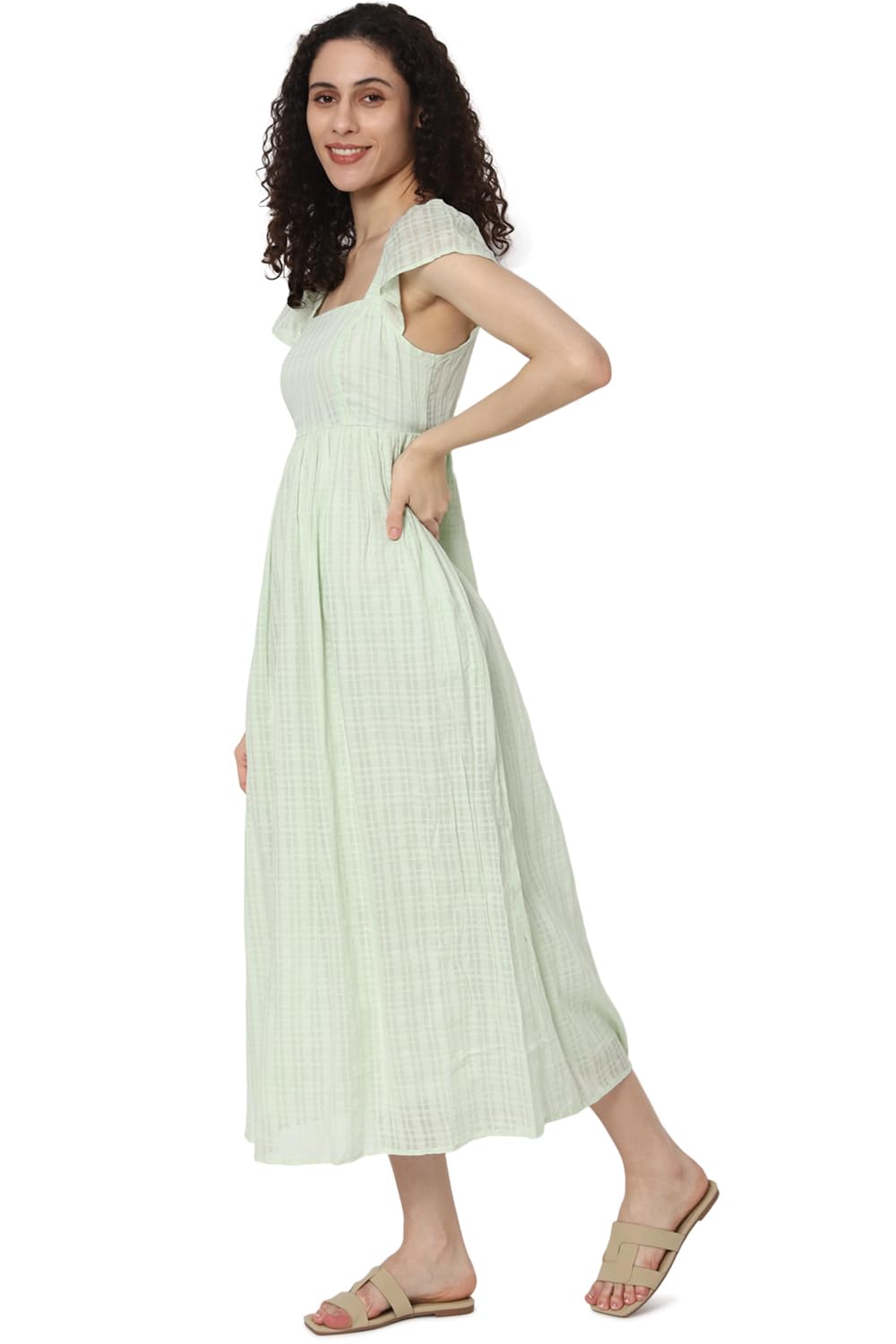 American Eagle Women's Cotton A-Line Mini Dress (WEC0397338313_Green_S)