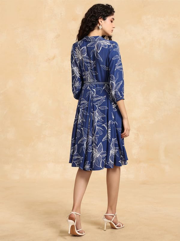 Kazo Fiore Mini Dress Blue