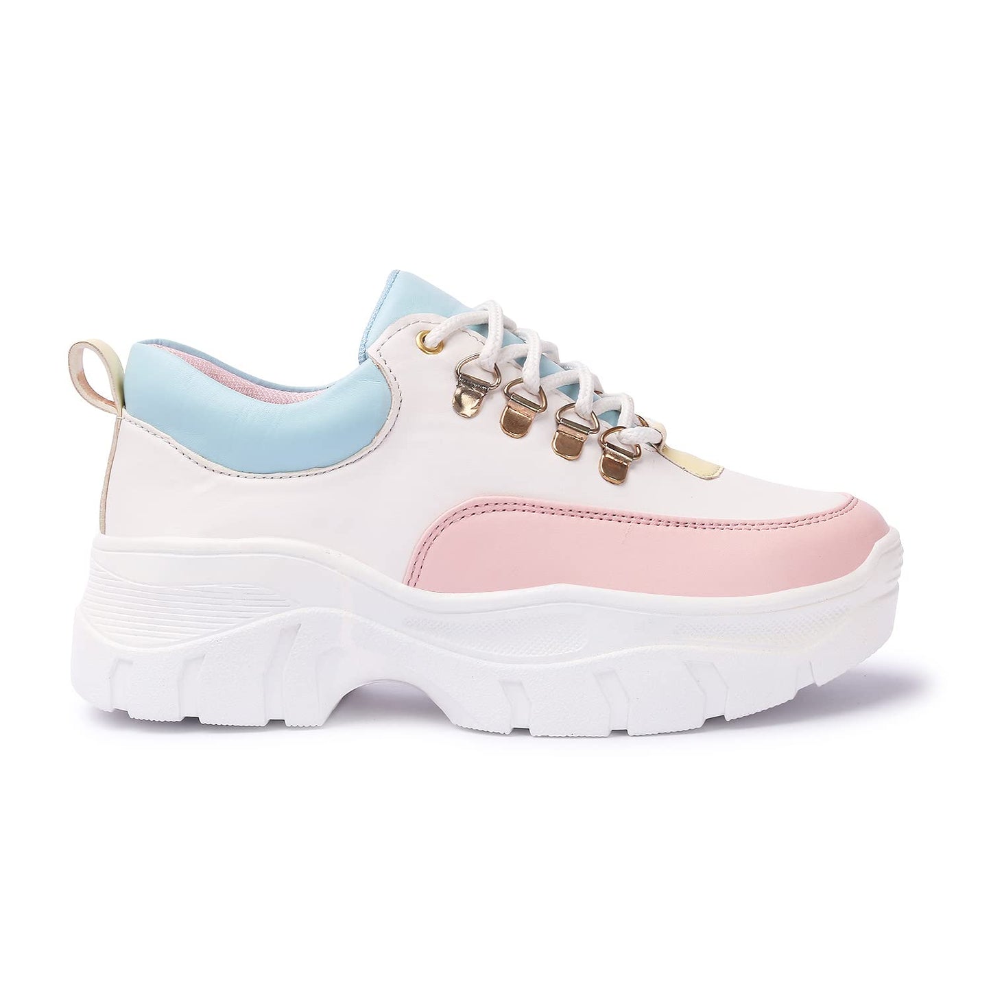 LENSBURY Women's Shoes for Walking Gym Training, Casual, Sports, Slip-On, Lightweight Lace up Athletics Slipon Running Sneaker for Ladies and Girls LBCNV6051PNK-39 Pink