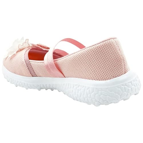 KazarMax Girls Butterfly Ballet Flat Ballerina (Peach, 11 UK)