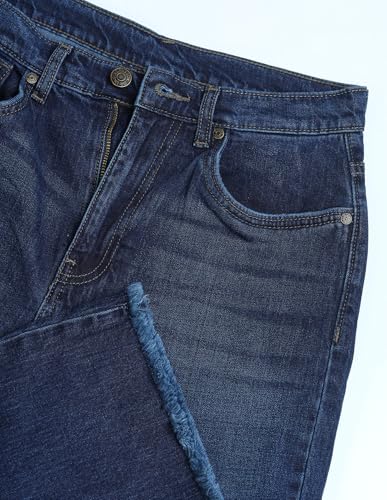 U.S. POLO ASSN. High Rise Wide Leg Jeans (UWAW24JEN159_Blue_32)
