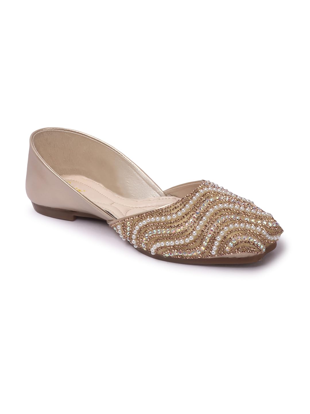 SVYA Juttis & Mojaris Traditional Hand Embroidered Stone Designs for Women & Girls (Copper, UK Footwear Size System, Adult, Women, Numeric, Medium, 3)