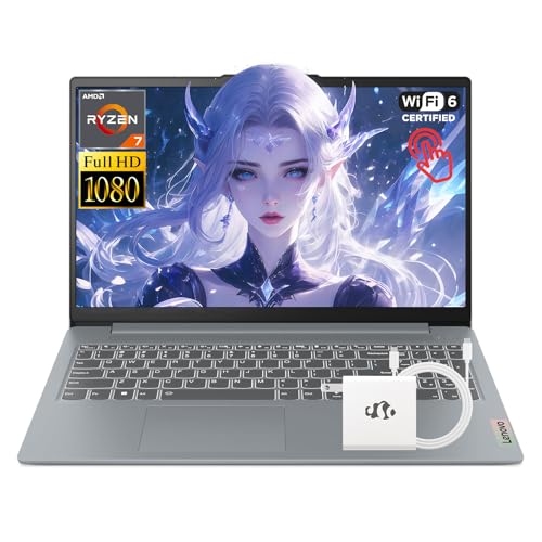 Lenovo IdeaPad Slim 3 15.6" FHD Touchscreen Laptop, 16GB RAM 512GB SSD, AMD Ryzen 7 5825U(8-Core up to 4.50 GHz), Laptop for Business-Home& Gaming with Privacy Webcam, Numeric Keypad, Wi-Fi 6, Win 11
