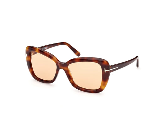 Sunglasses Tom Ford FT 1008 Maeve 53E Shiny Blonde Havana,"t" Logo/Photochrom, Shiny Blonde Havana, "T" Logo / Photochromic Peach, 55/17/140, Shiny Blonde Havana, "T" Logo / Photochromic Peach,