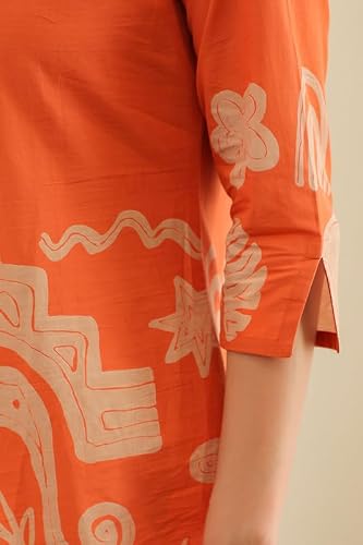 JISORA Women's Cotton Co-ord Set 17CS3360-M Orange M