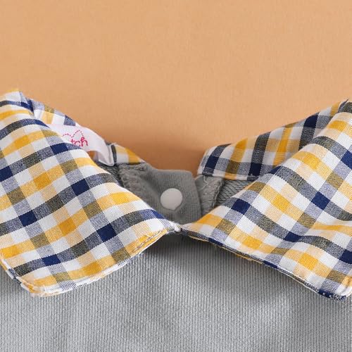Hopscotch Boys Full Sleeves Checks Print Grey Jeans Set For Ages (3-4 Years)