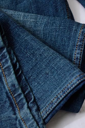 SNITCH Men Blue Casual Jeans | Straight Fit Relaxed Style with Mid Rise & Washed Pattern | Premium Cotton Blend Fabric with Medium Stretch for Everyday Comfort