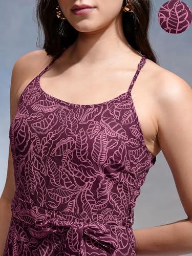 Tokyo Talkies Women Shoulder Straps Sleeveless Maxi Dress TTJ6011926 Purple L