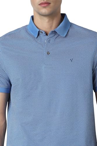 Van Heusen Men's Regular Fit T-Shirt (VHKPWRGF845697_Blue