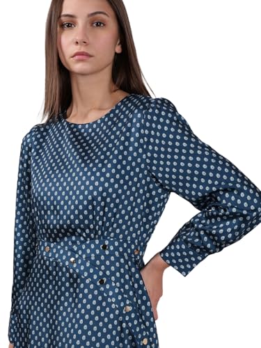 VERO MODA Women's Fit and Flare Blue Dress