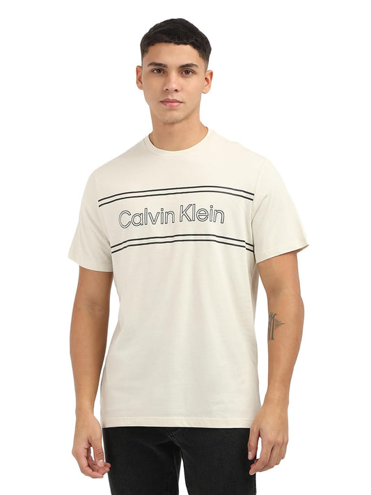 Calvin Klein Jeans Men's Regular Fit T-Shirt (A4-40IC818100 White