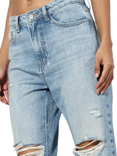 ONLY Women Cotton Non Stretchable Mid-Rise Straight Fit Blue Jeans