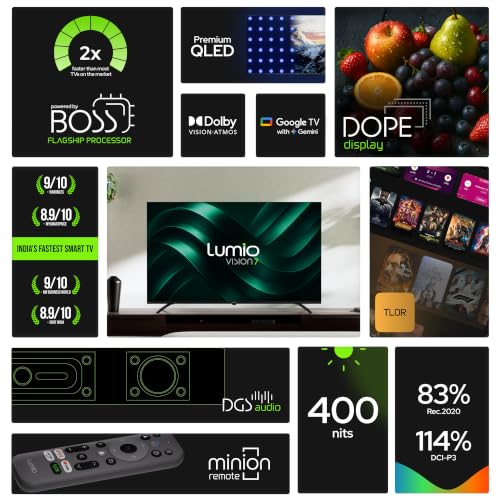 Lumio Vision 7 II 2026 109cm (43 inches) 4K Ultra HD Smart QLED Google TV FTW1-ADSK