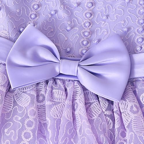 Hopscotch Girls Blue Short Sleeves Lace Overlay Bow Party Dress for Age (3-4 Years)