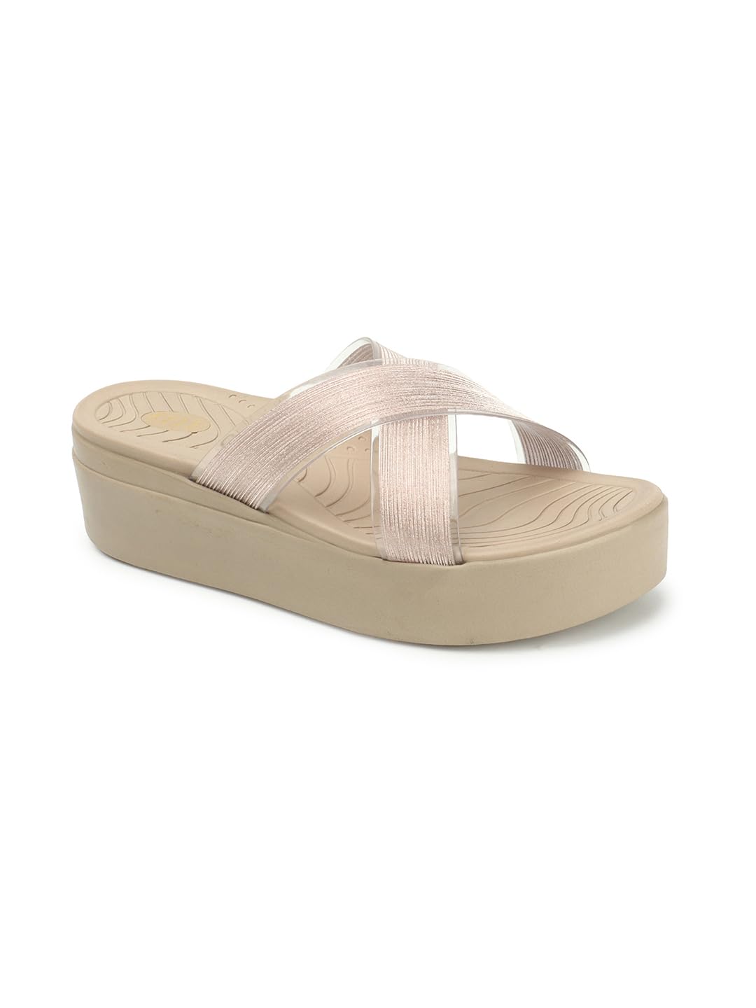 ELLE Women Platform Heel Sandal, Rose Gold, UK-5