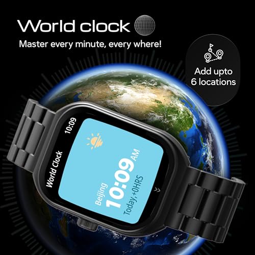 Boult Newly Launched Trail Pro Smartwatch 2.01'' 3D Curved Screen+AMOLED, BT Calling 5.3, 600 Nits Brightness, IP68, 250+ Watchfaces, 120+ Sports Modes, AI Voice Assistant, SpO2 Tracking (Metal Black)