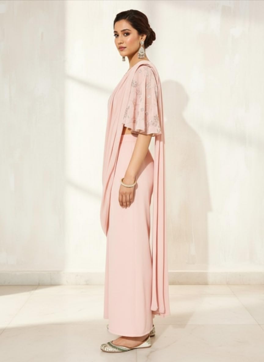 Libas Women's Georgette Saree (34448_Pink)