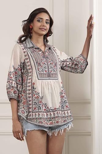 Biba Women Brown Cotton Straight Shirt_38