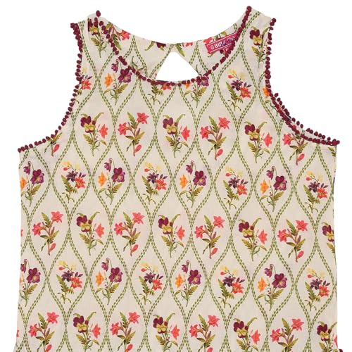 Biba Girl's Cotton Kurta, Bottom, Dupatta (KWBTNC6294SS25OWHT_Off White