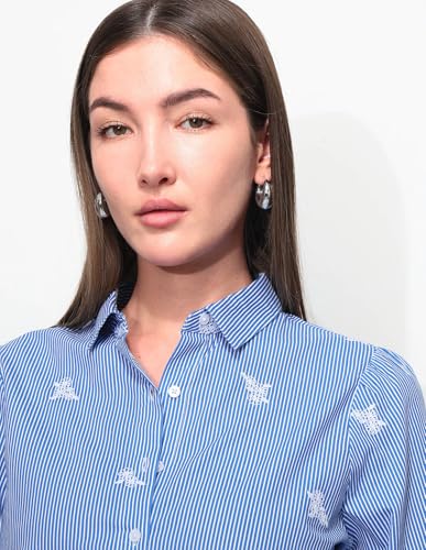 Relaxed Striped Shirt with Embroidery