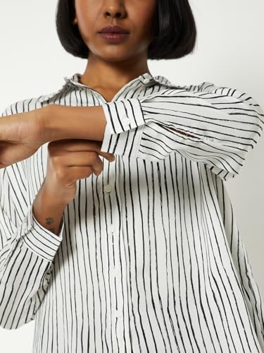 Max Women Striped Formal Shirt (Off White_XXL)