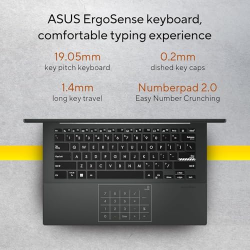 ASUS Vivobook Go 14, AMD Ryzen 5 7520U, 16GB RAM, 512GB SSD, FHD, 14", 60Hz,42WHrs, Windows 11, M365 Basic (1Year)*,Office Home 2024, Mixed Black, 1.38 kg, E1404FA-EB774WS, Thin & Light Laptop