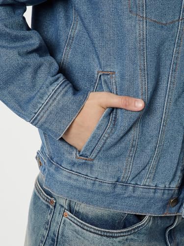 Max Men Washed Denim Jacket (Blue_XL)